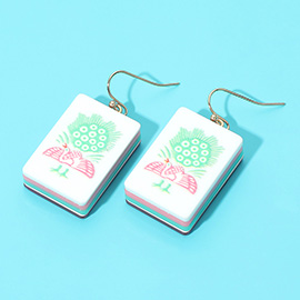Mahjong Tile Drop Earrings