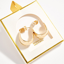 18K Gold Filled Open Back Teardrop Hoop Earrings
