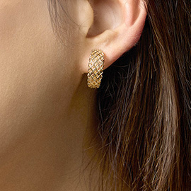 18K Gold Filled Textured Mini Hoop Earrings
