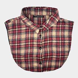 Plaid Detachable Shirt Collar