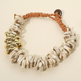 Chunky Resin Pebble Beaded Statement Necklace