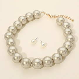 Chunky Ball Beaded Statement Necklace