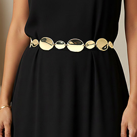 Polished Disc Link Chain Waist Belt