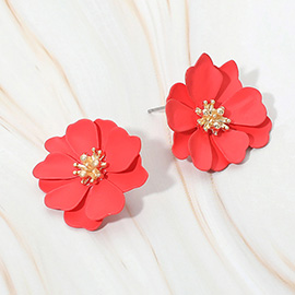 Layered Petal Flower Earrings