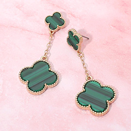 Quatrefoil Chain Drop Earrings