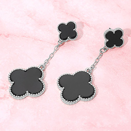 Quatrefoil Chain Drop Earrings
