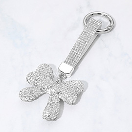 Bling Studded Bow Keychain Bag Charm