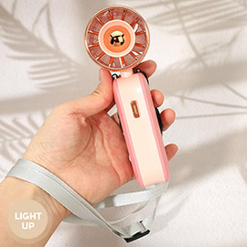 Light Up Phone Stand Portable Handheld Mini Fan