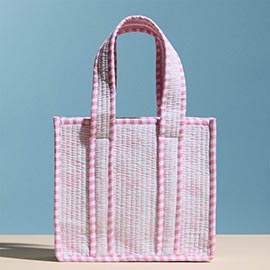 Quilted Shell Pattern Tote Bag