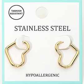 Stainless Steel Mini Heart Huggie Hoop Earrings