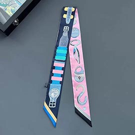 Accessory Print Silky Twilly Skinny Scarf