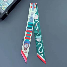 Accessory Print Silky Twilly Skinny Scarf