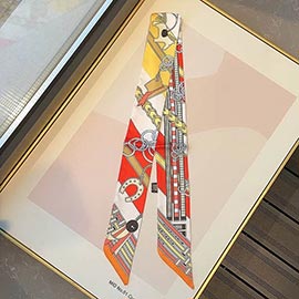 Chain and Harness Print Silky Twilly Skinny Scarf