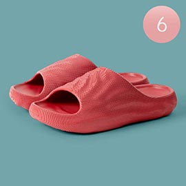 6Pairs - 3D Shape Womens Solid Slide Slippers