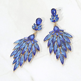 Marquise Cluster Embellished Drop Evening Earrings