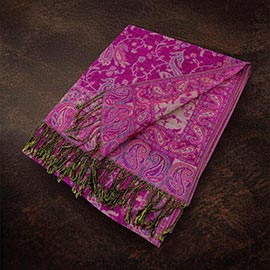 Paisley Pattern Fringe Pashmina Reversible Scarf Shawl