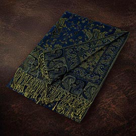 Paisley Pattern Fringe Pashmina Reversible Scarf Shawl