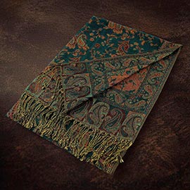 Paisley Pattern Fringe Pashmina Reversible Scarf Shawl