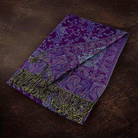Paisley Pattern Fringe Pashmina Reversible Scarf Shawl
