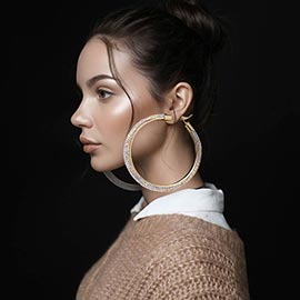 Oversized Bling Studded Hoop Statement Earrings