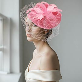 Elegant Floral Veil Fascinator Headband