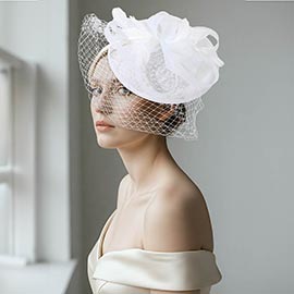 Elegant Floral Veil Fascinator Headband