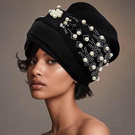 Pearl Embellished Statement Turban Hair Wrap