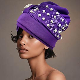 Pearl Embellished Statement Turban Hair Wrap