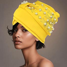 Pearl Embellished Statement Turban Hair Wrap