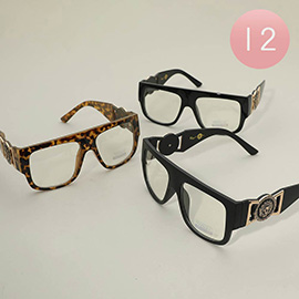 12Pairs - Oversized Square Visor Frame Wayfarer Sunglasses