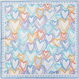 Heart Pattern Square Bandana Scarf