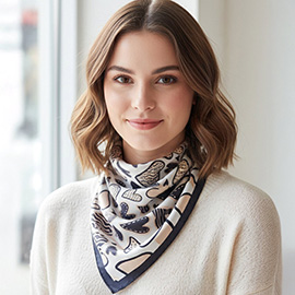 Playful Heart Pattern Square Bandana Scarf