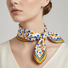 Abstract Leopard Print Square Silky Satin Bandana Scarf